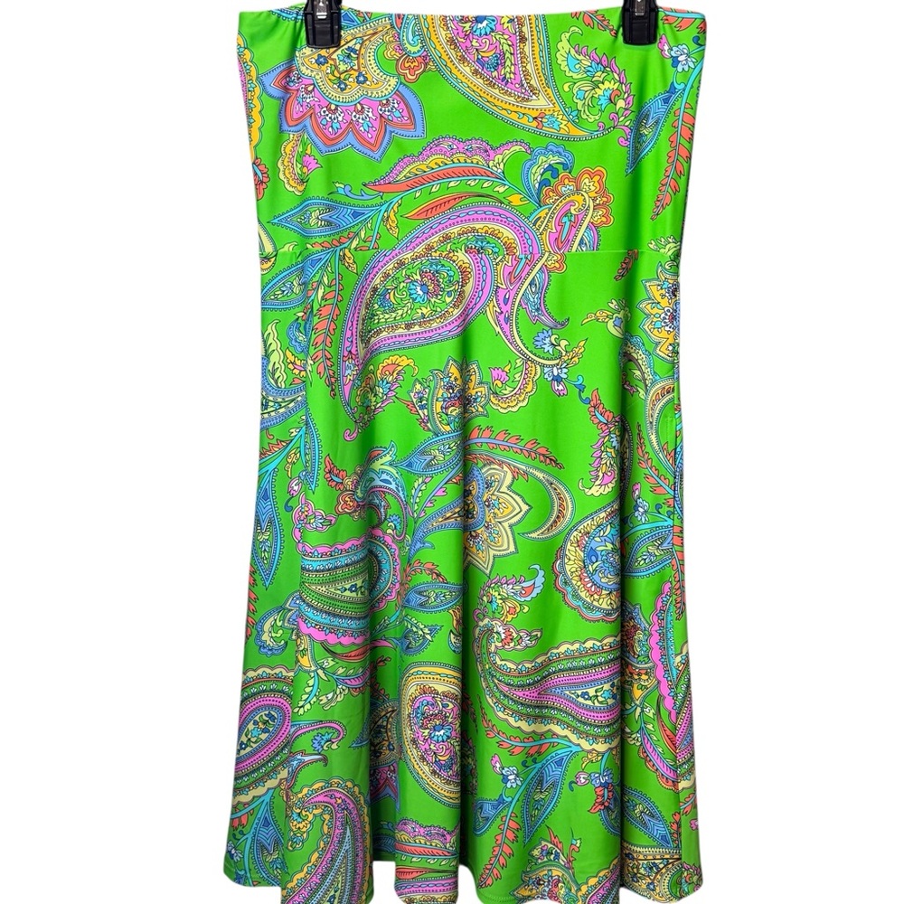 Southwind Apparel Paisley Green Strapless Dress L